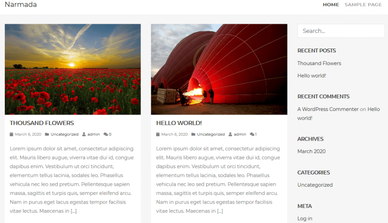 narmada free wordpress theme by lombokmedia