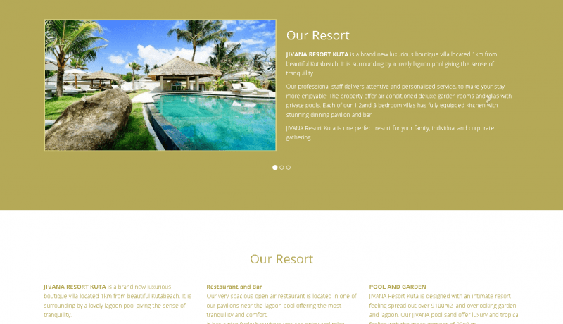 Jasa Desain Web Jivana Resort Kuta Lombok
