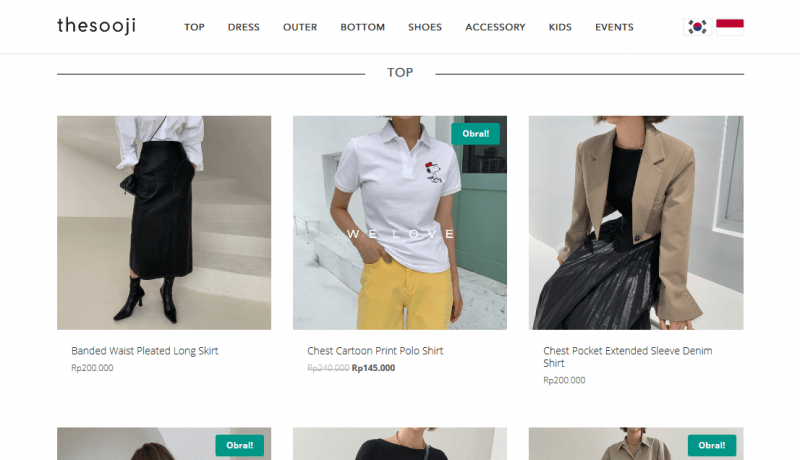 Jasa Pembuatan Toko Online Pakaian Korea The Sooji