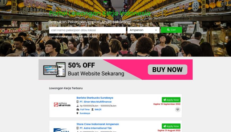 tema wordpress lowongan kerja jobster
